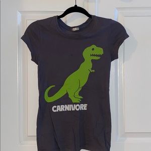 NWOT UO Graphic Green Dinosaur Carnivore Grey T-shirt